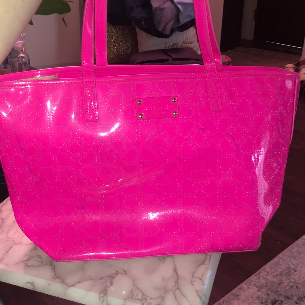 Hot pink Kate Spade tote bag